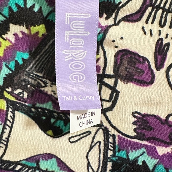 LuLaRoe Multicolor Skull Print Leggings - Picture 2 of 2